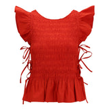 Ruched cotton Top with side bows