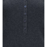 Airi Henley Sweater in cotton and cashmere
