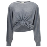 Long-sleeve knot T-shirt