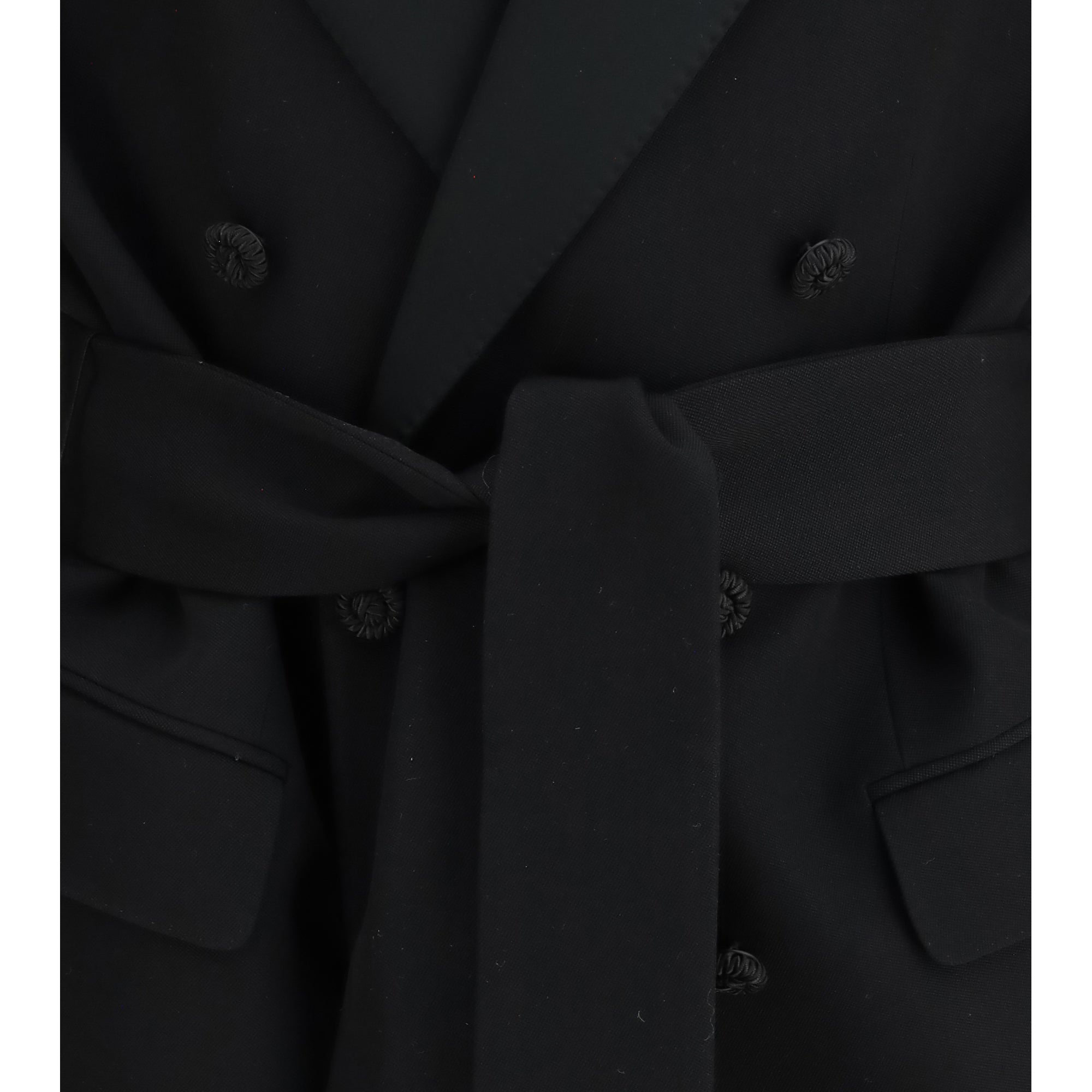 Double-breasted virgin wool Blazer with belt