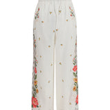 Floral embroidered wide-leg Pants