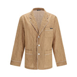 Vanity Shirt-style robe in froissé striped fabric