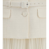 Bouclé midi Dress with shawl collar