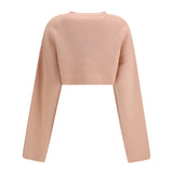 Cropped crewneck Cardigan with button fastening