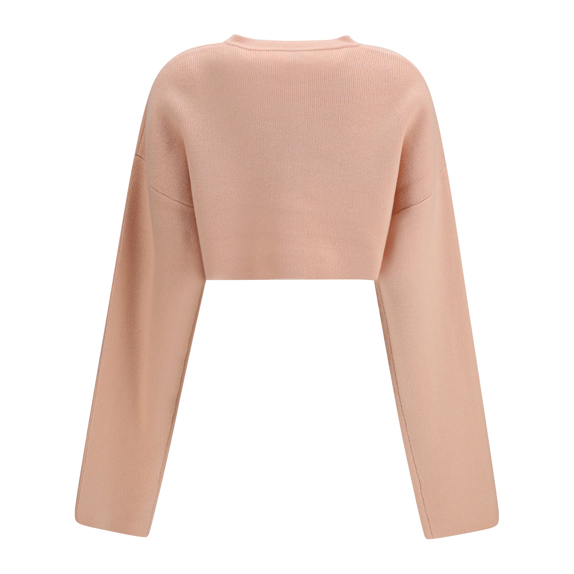 Cropped crewneck Cardigan with button fastening