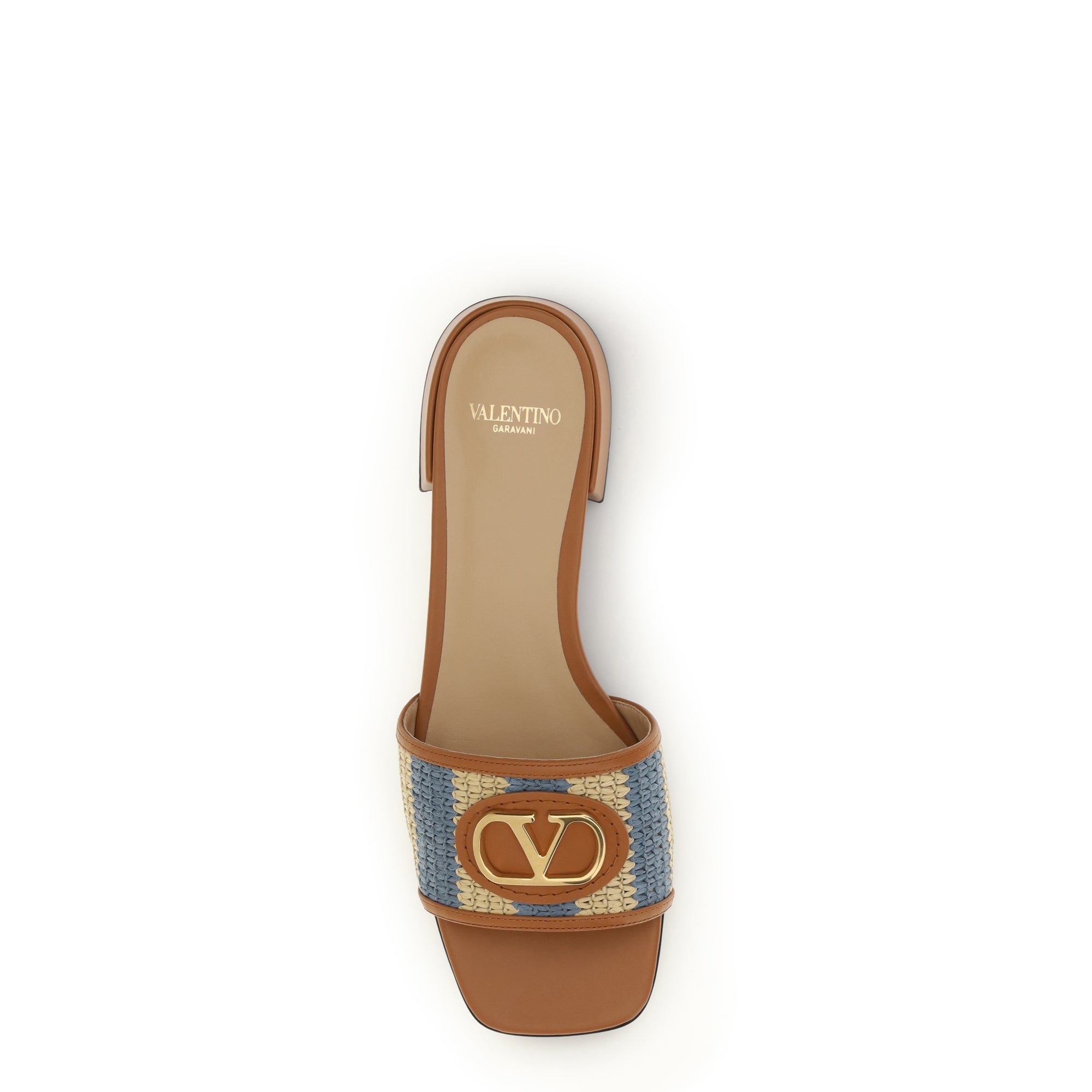 VLogo Signature raffia slide Sandals