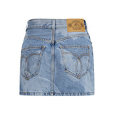 Angel-print denim mini Skirt