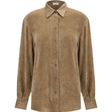 Snap-button Shirt in cashmere blend