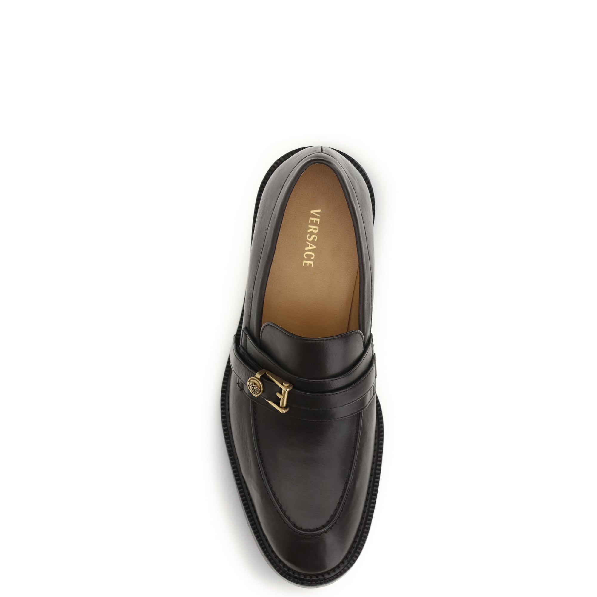 Leather Loafers with Medusa accessory