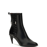 Curved-heel Ankle Boots with side lacing