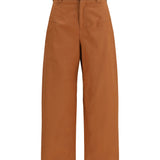 Cotton canvas barrel-leg Pants