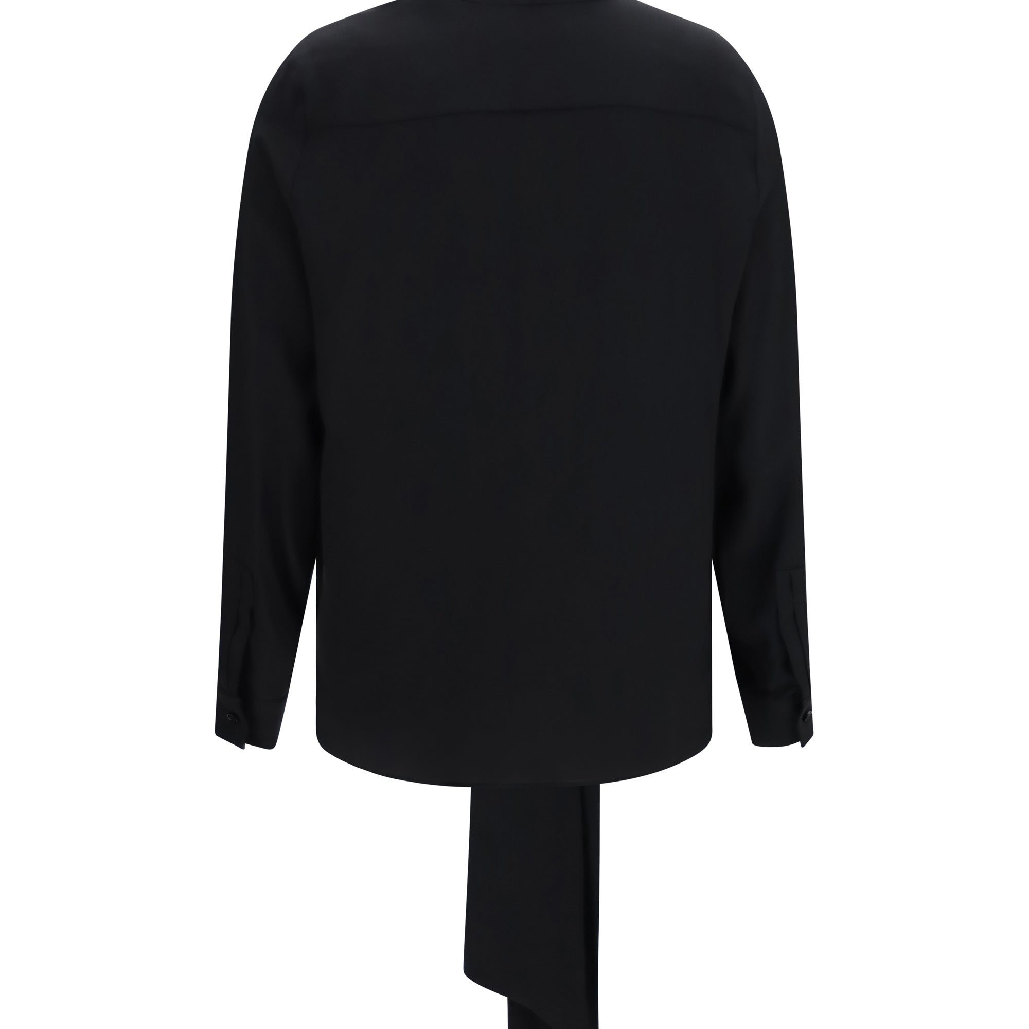 Silk Blouse with embroidered logo and scarf detail