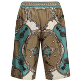 Vanity bermuda Shorts in washed silk twill with Cargo print