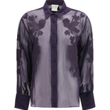 Organza Shirt with floral embroidery