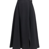 Wool twill midi Skirt