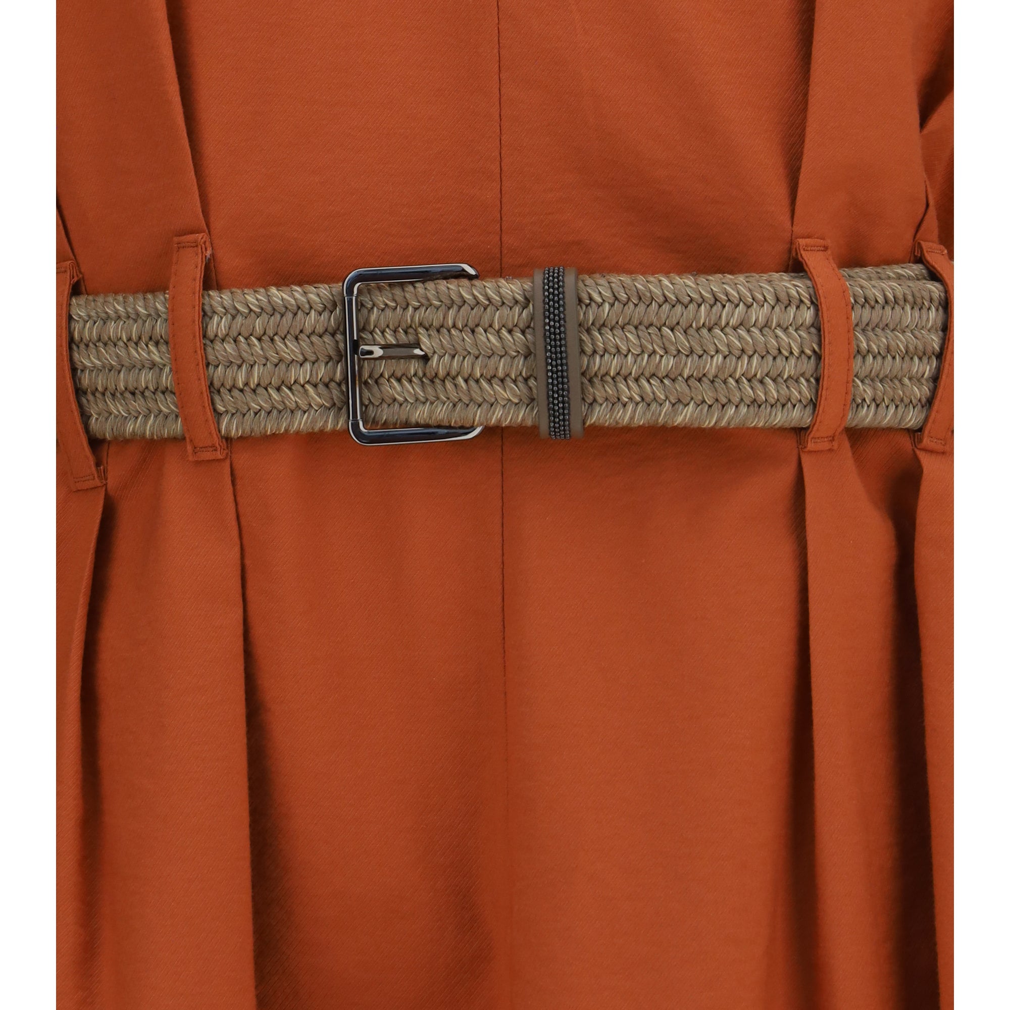 Pleated Dress with rope belt