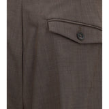 Carrot fit single pleat Pants in virgin wool