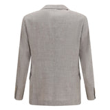 Deconstructed linen and wool chevron Jacket