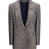 Single-breasted Jacket cchevron jacquard viscose