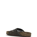 Lace-up Slides with monili embellishment