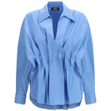 Shirt with front ruching in cotton