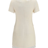 Tailored mini Dress with bouclé lace inserts