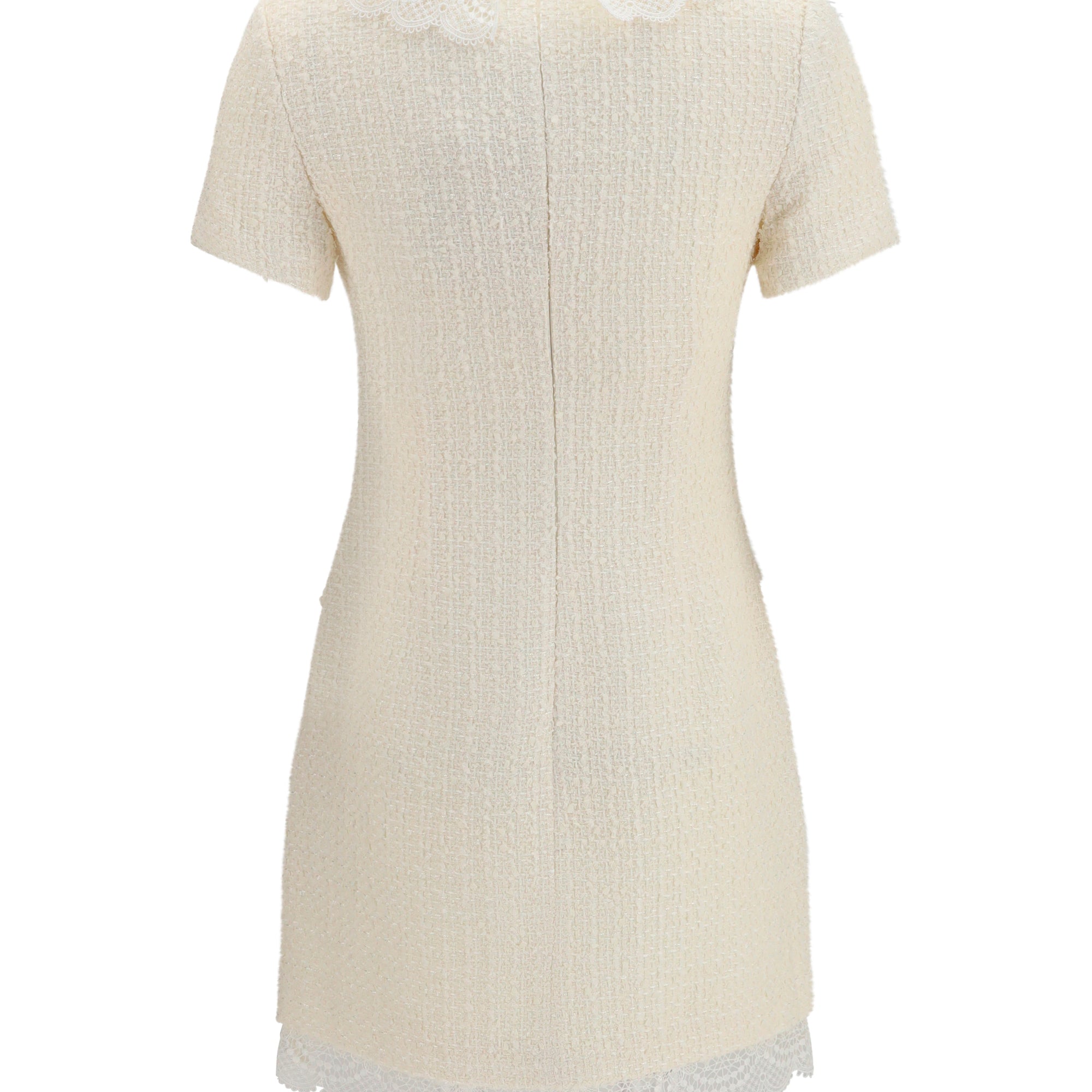 Tailored mini Dress with bouclé lace inserts