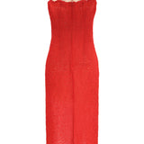 Strapless midi lace Dress