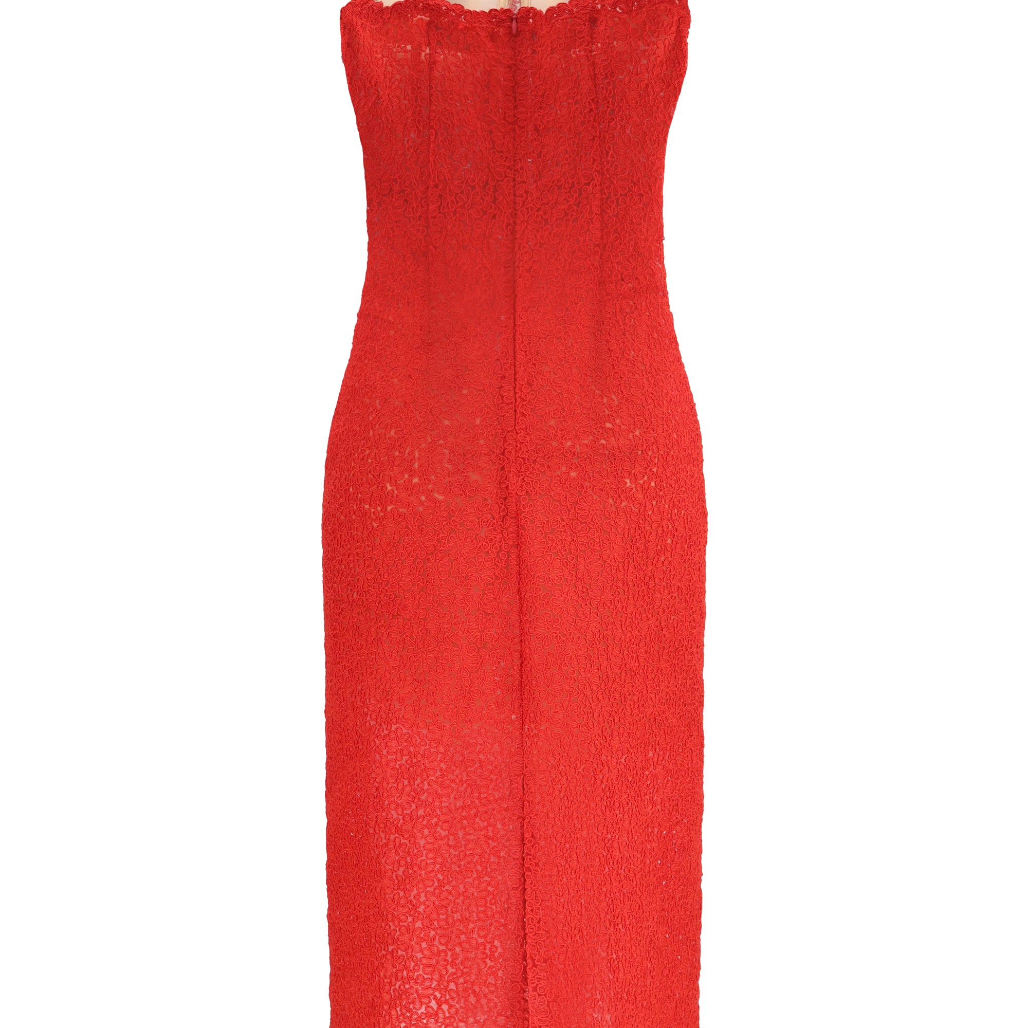 Strapless midi lace Dress