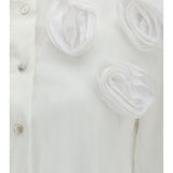 Shirt with appliqué roses