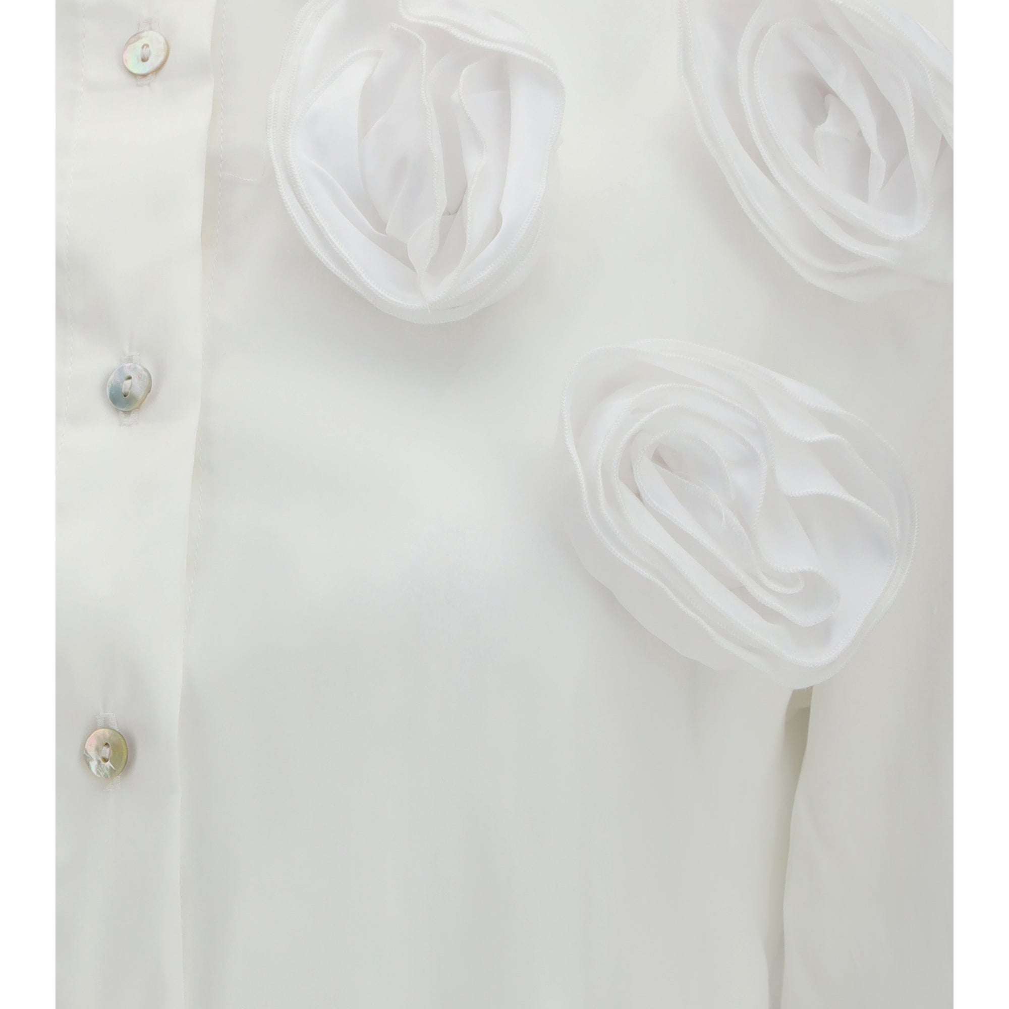 Shirt with appliqué roses