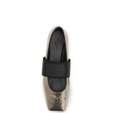 Sliced Square Ballerinas in textured leather