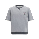 Melange fabric T-shirt