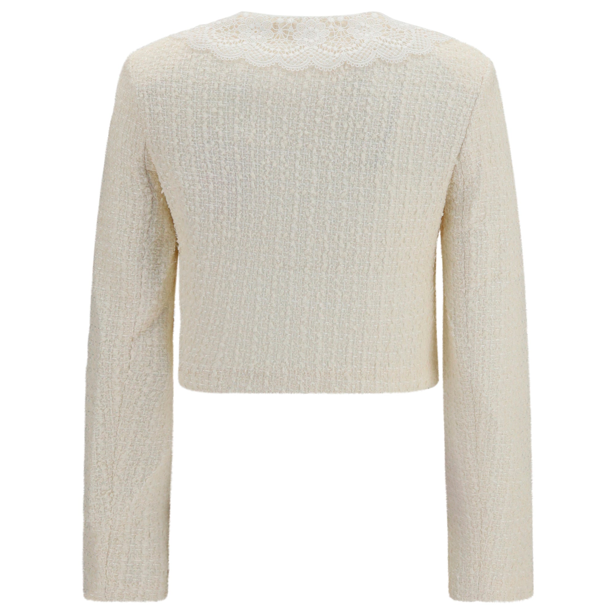 Bouclé Jacket with lace collar