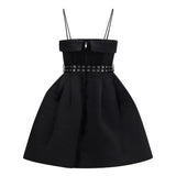 Short satin Dress with a full skirt