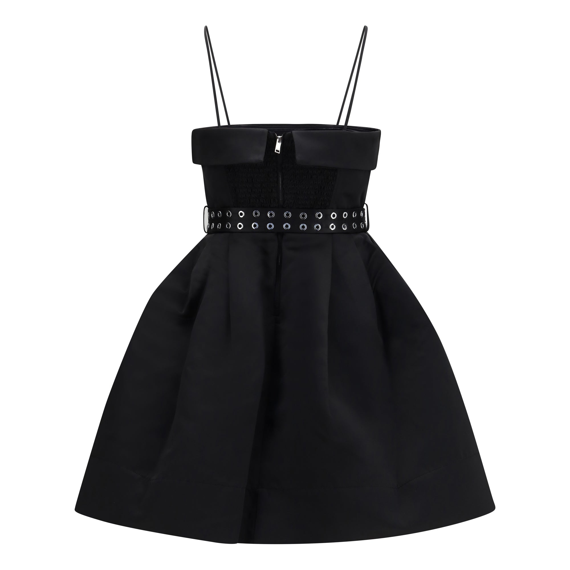 Short satin Dress with a full skirt