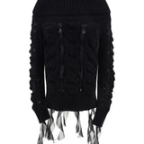 Rouched Turtleneck Sweater