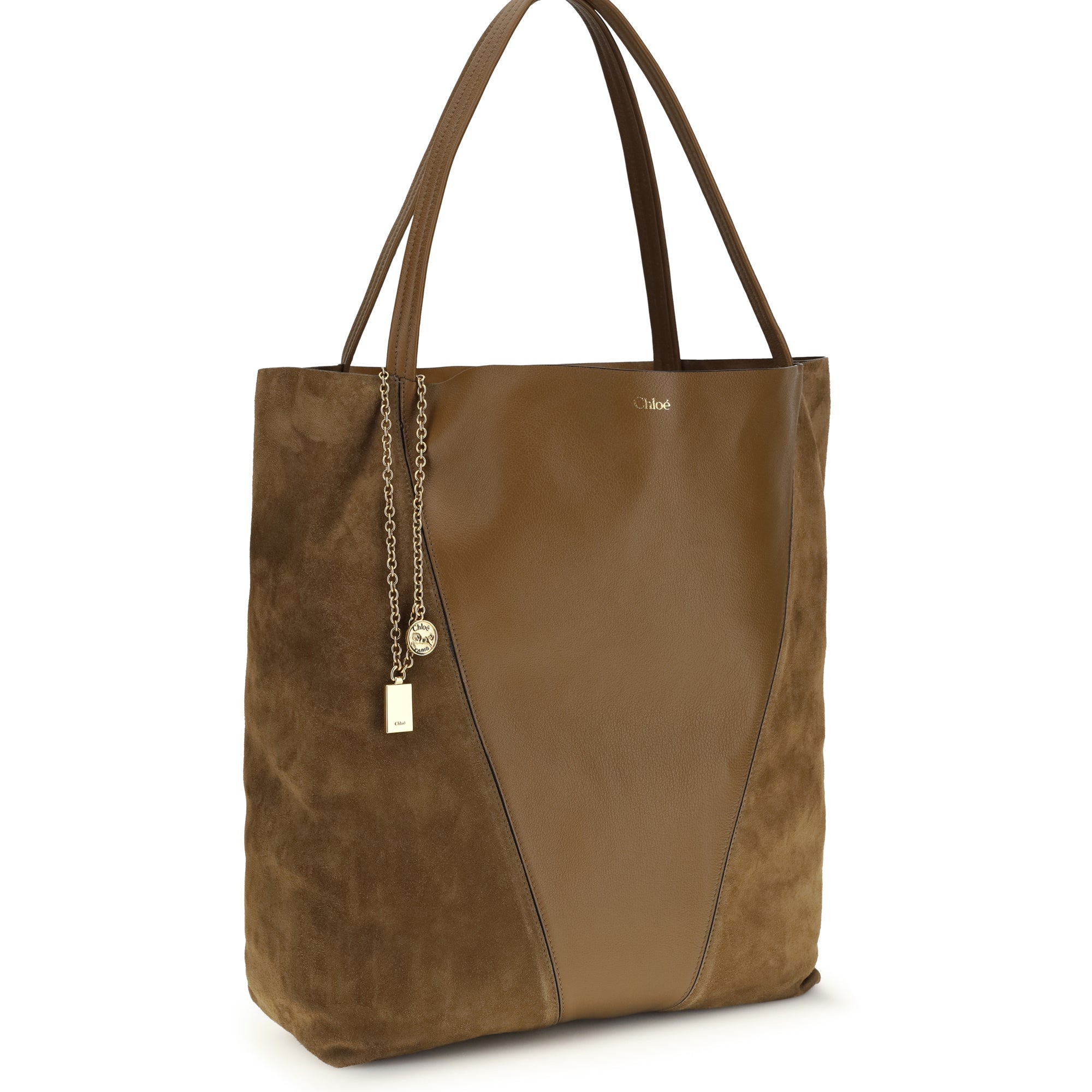 Spin Tote Bag in grenadine leather and suede