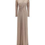 Long chiffon Dress with crystal detail