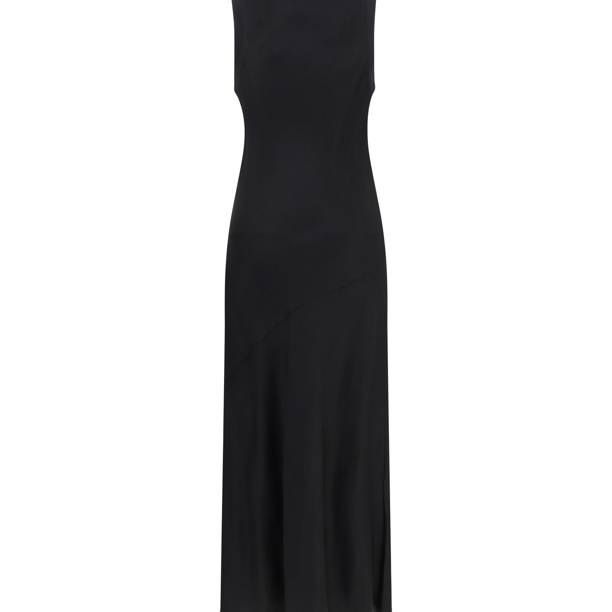 Sleeveless long fluid satin Dress