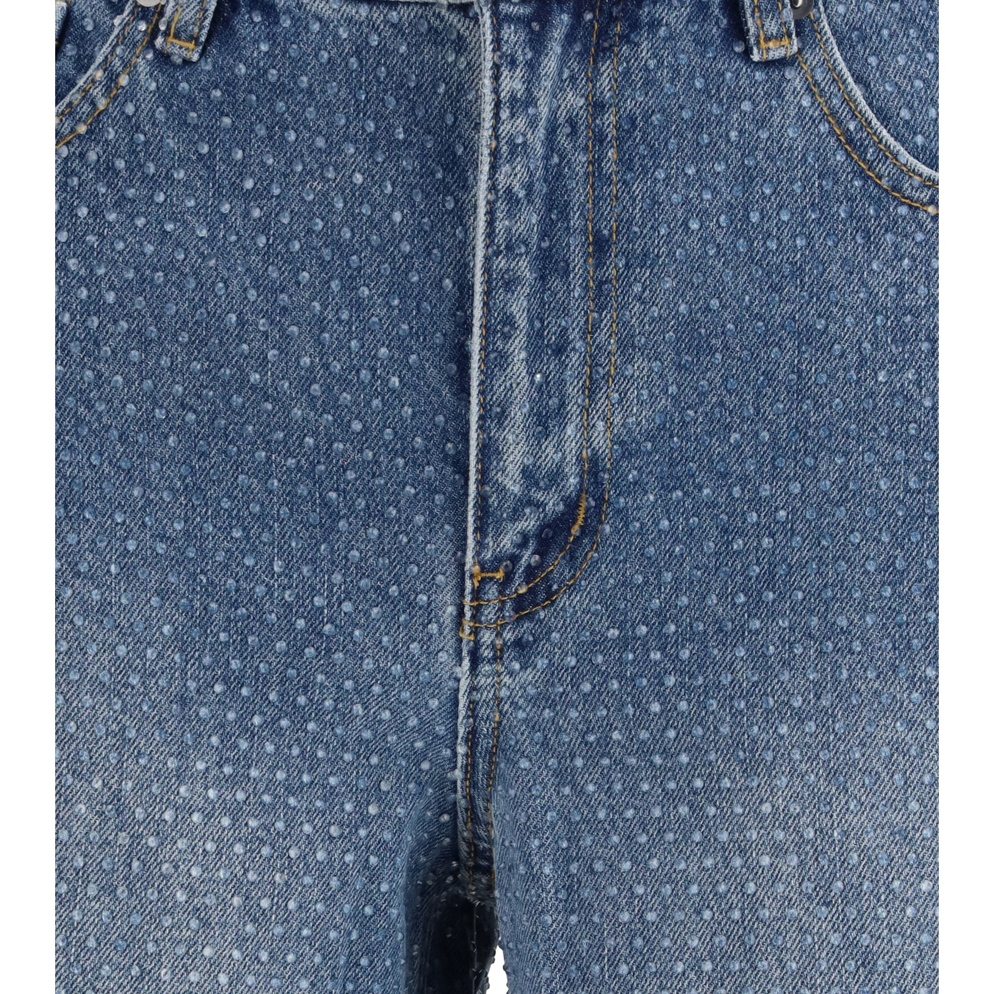 Straight-leg Jeans with all-over rhinestones