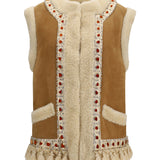 Suede and fur Vest