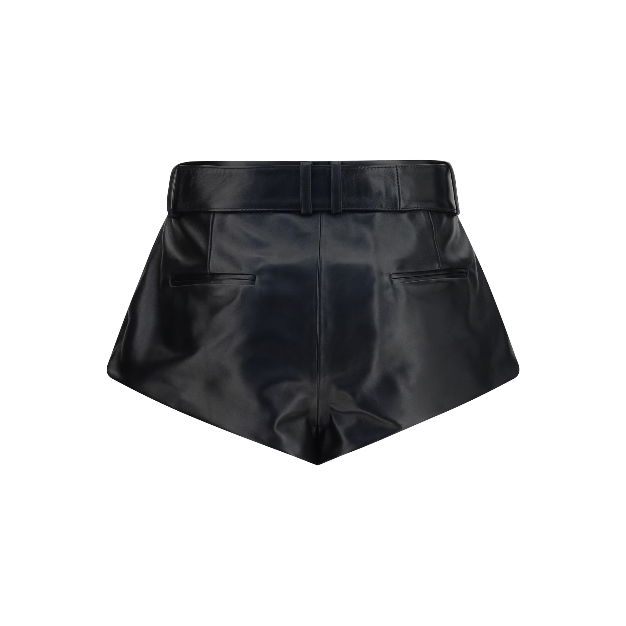 Flared leather Shorts