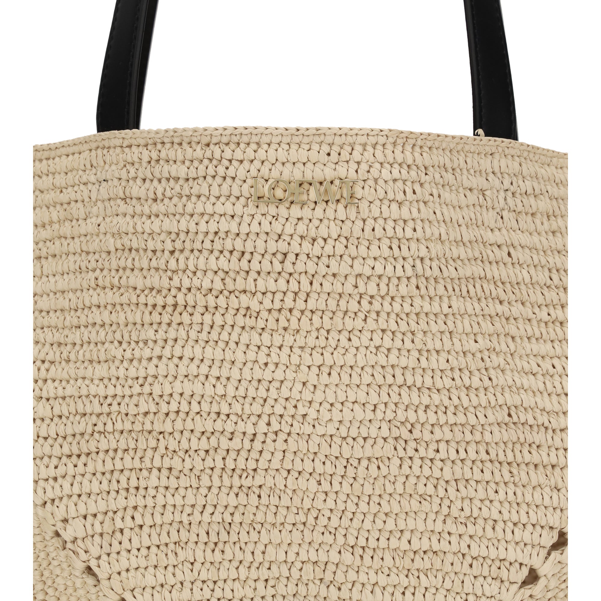 Puzzle XL raffia Tote Bag