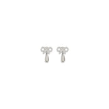 Crystal bow pearl Earrings