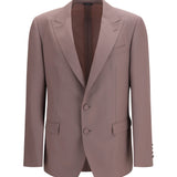 Single-breasted wool poplin Jacket