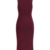 Sleeveless slim-fit long silk Dress