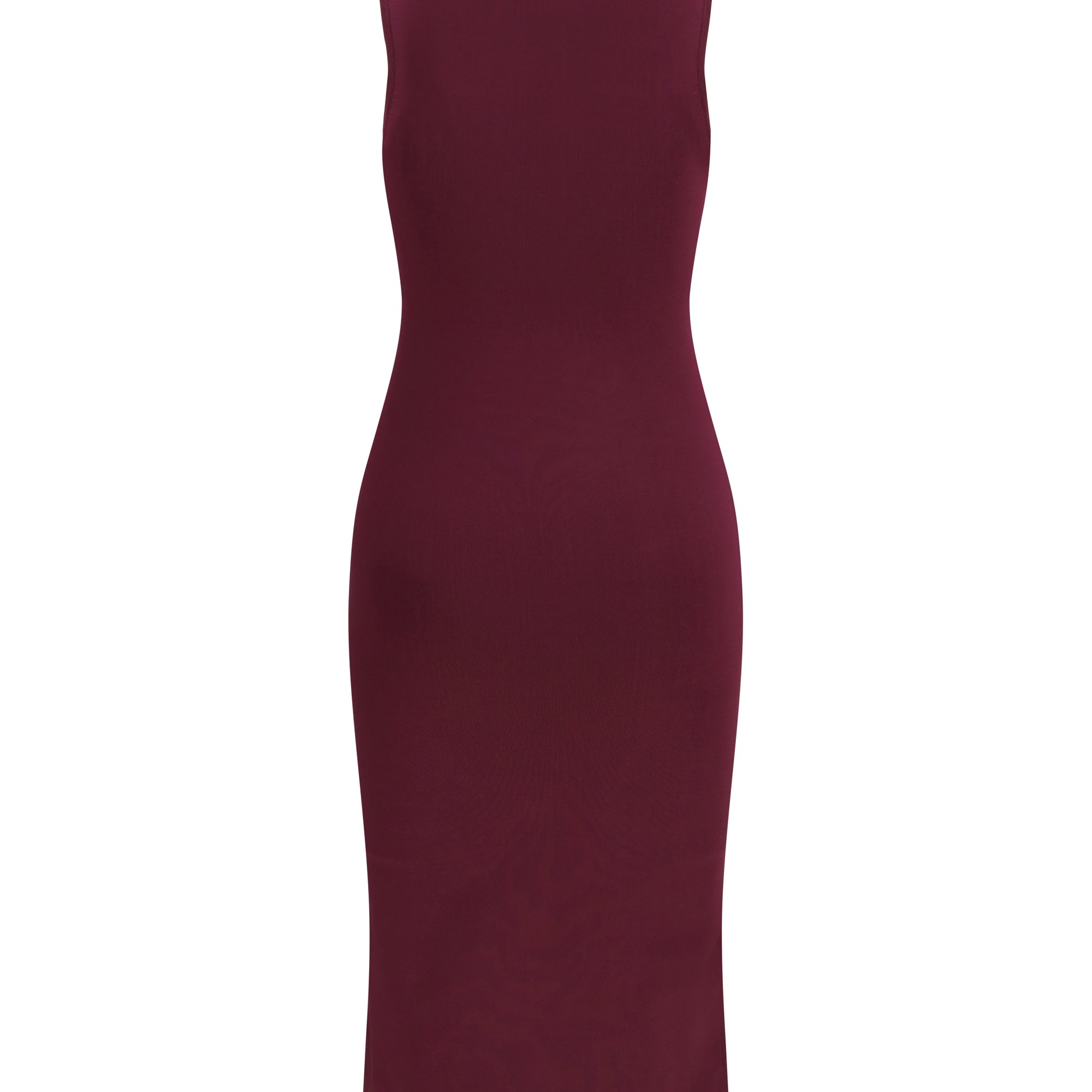 Sleeveless slim-fit long silk Dress
