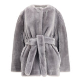 Shearling belted Coat
