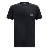 Cotton T-shirt with logo plaque